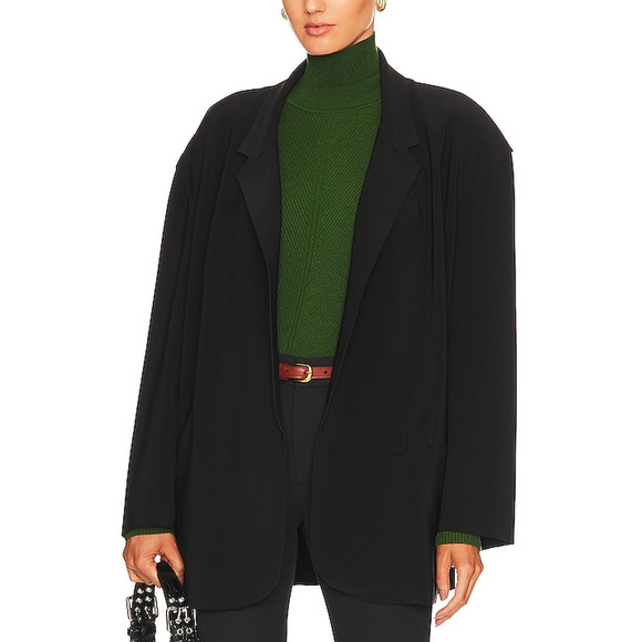 Norma Kamali Oversized Double Breasted Black Jacket Size M